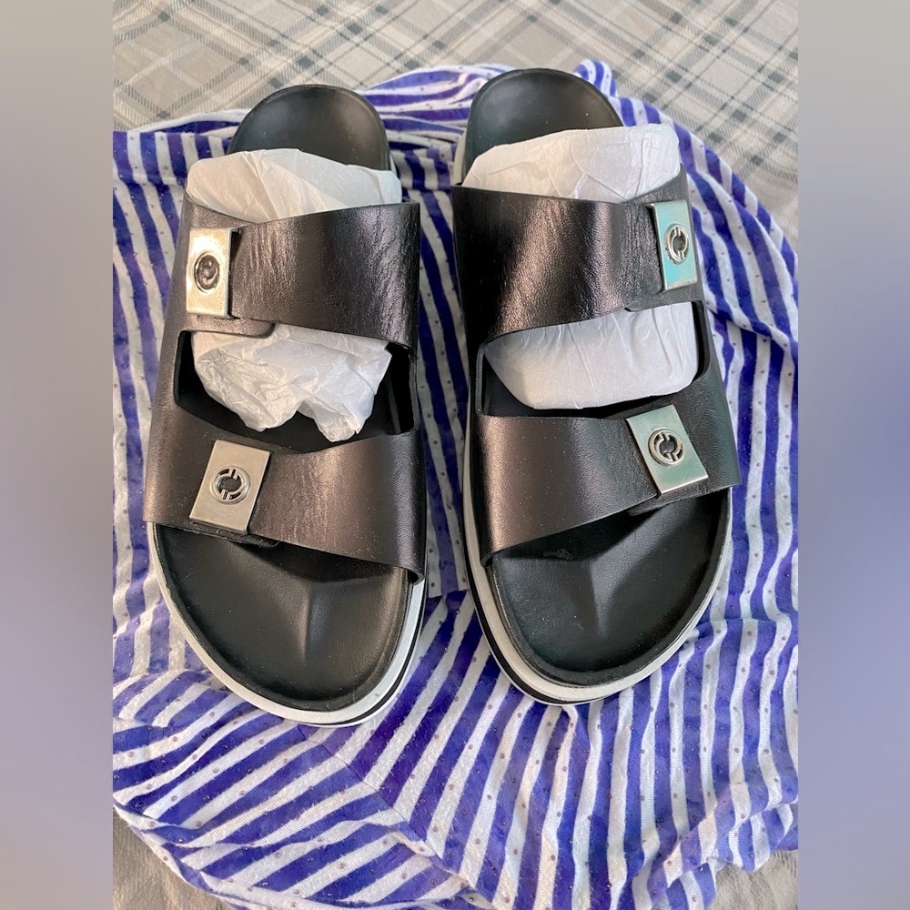 POLETTO sandals for women size 41 color black white like new